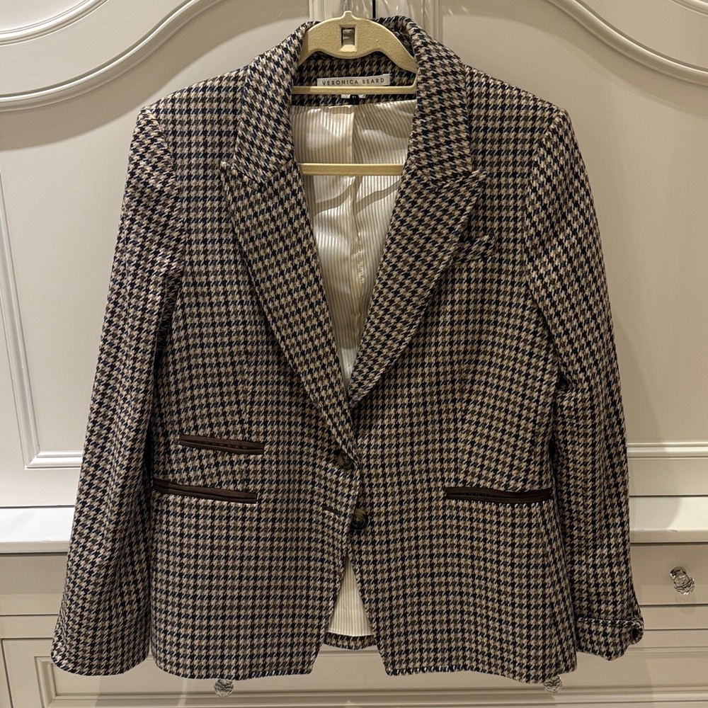 Veronica Beard Houndstooth Blazer - Brown, Tan  and Cream